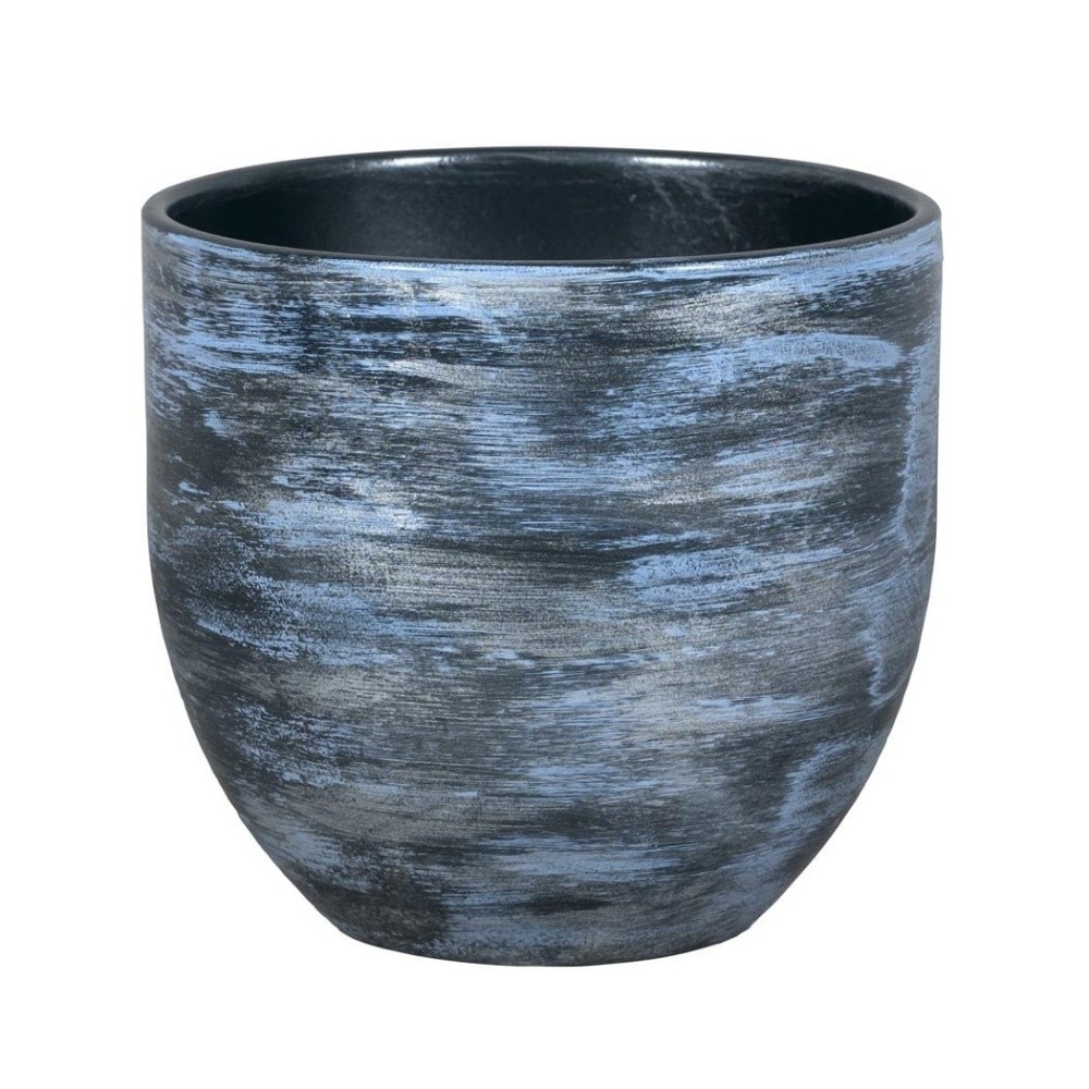 Keramické obaly - Obal na květináč keramický ABBEY 1-01BY modro-stříbrný 39cm