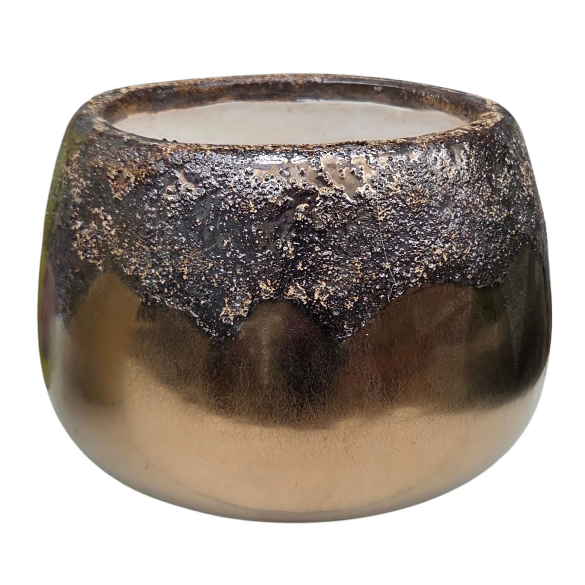 Keramické obaly - Obal na květináč keramický bronzový 12cm