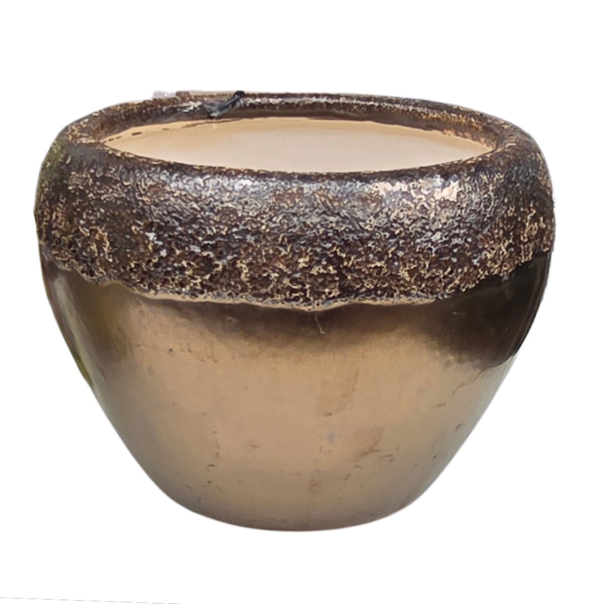 Keramické obaly - Obal na květináč keramický bronzový 16cm