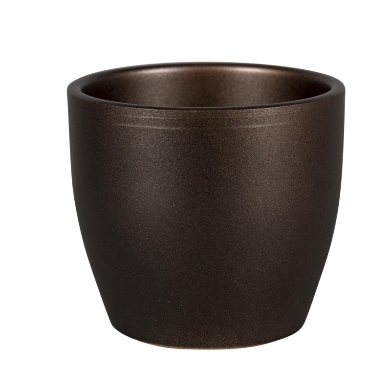 Keramické obaly - Obal na květináč keramický CANDIA 03D práškovaný bronzový 17cm