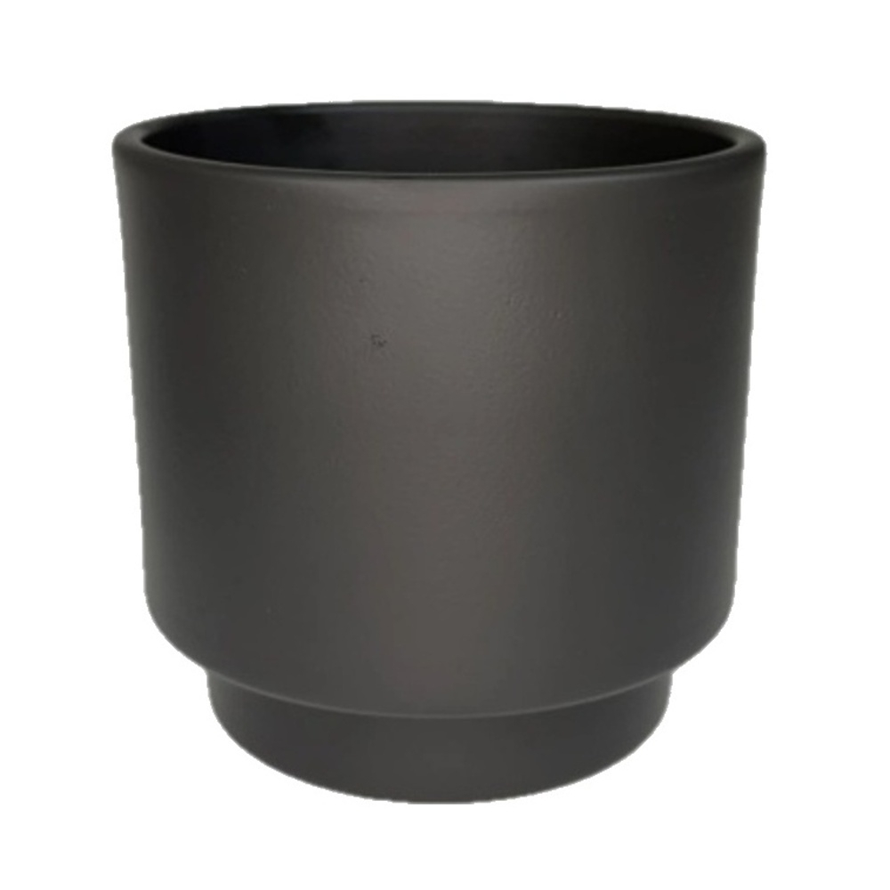 Keramické obaly - Obal na květináč keramický CYLINDR antracitový 11cm