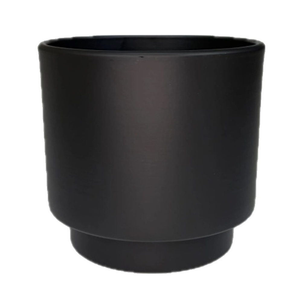 Keramické obaly - Obal na květináč keramický CYLINDR antracitový 13cm