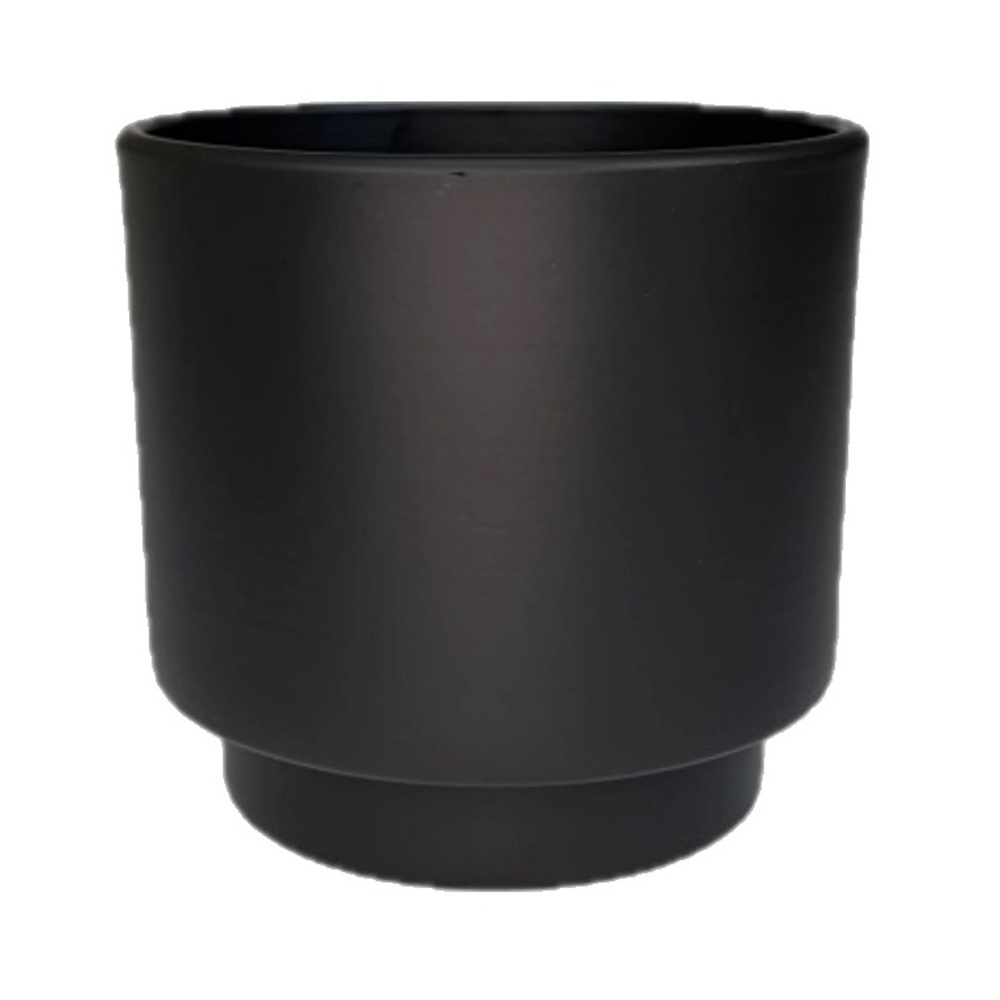 Keramické obaly - Obal na květináč keramický CYLINDR antracitový 16cm