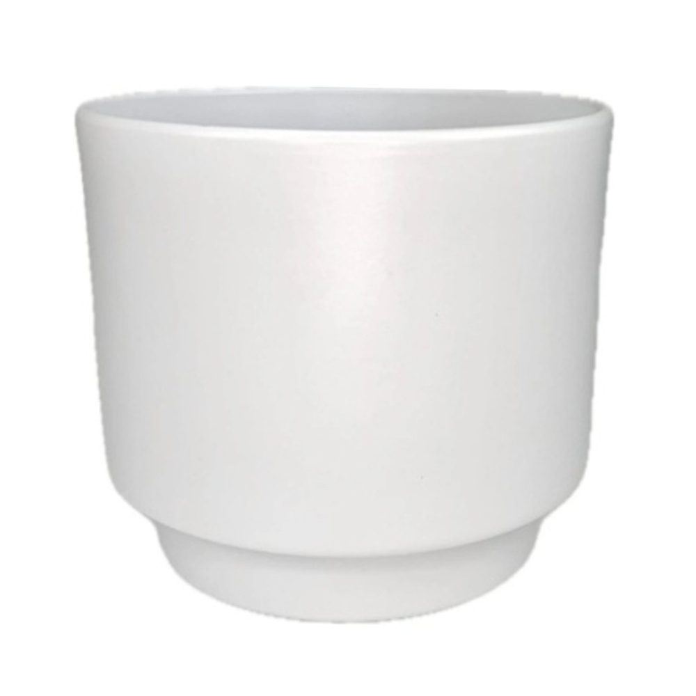 Keramické obaly - Obal na květináč keramický CYLINDR bílý 13cm