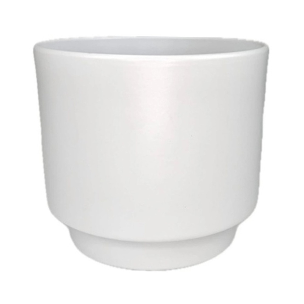 Keramické obaly - Obal na květináč keramický CYLINDR bílý 16cm