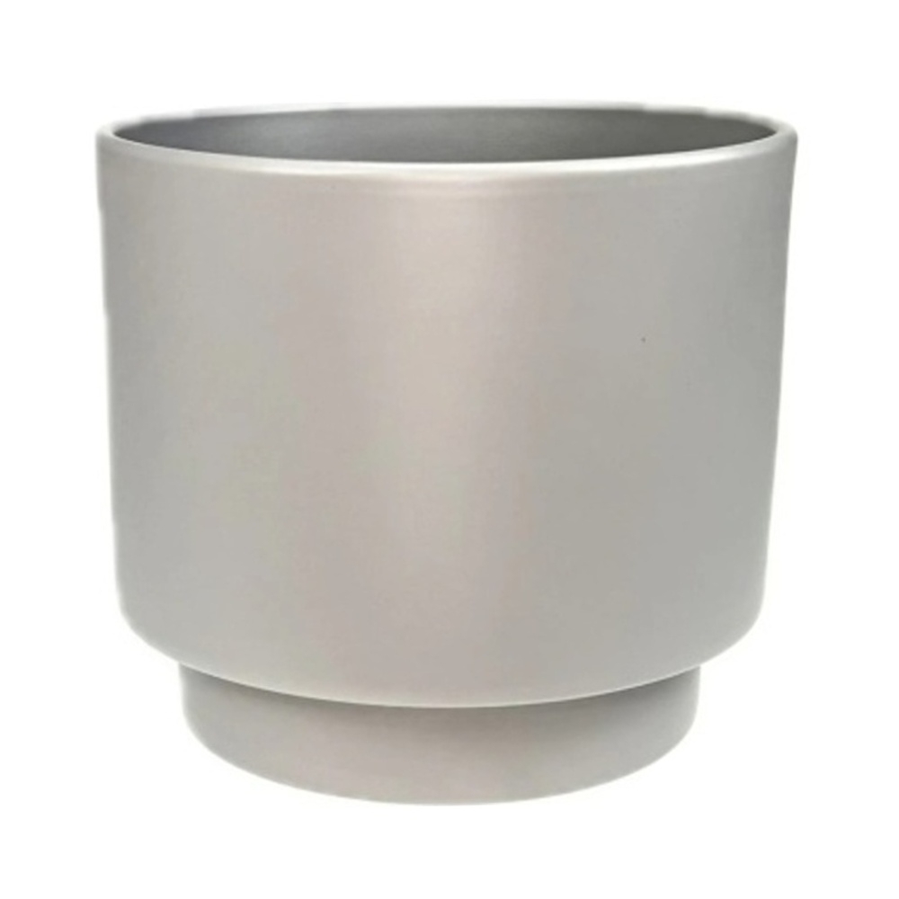 Keramické obaly - Obal na květináč keramický CYLINDR šedý 11cm
