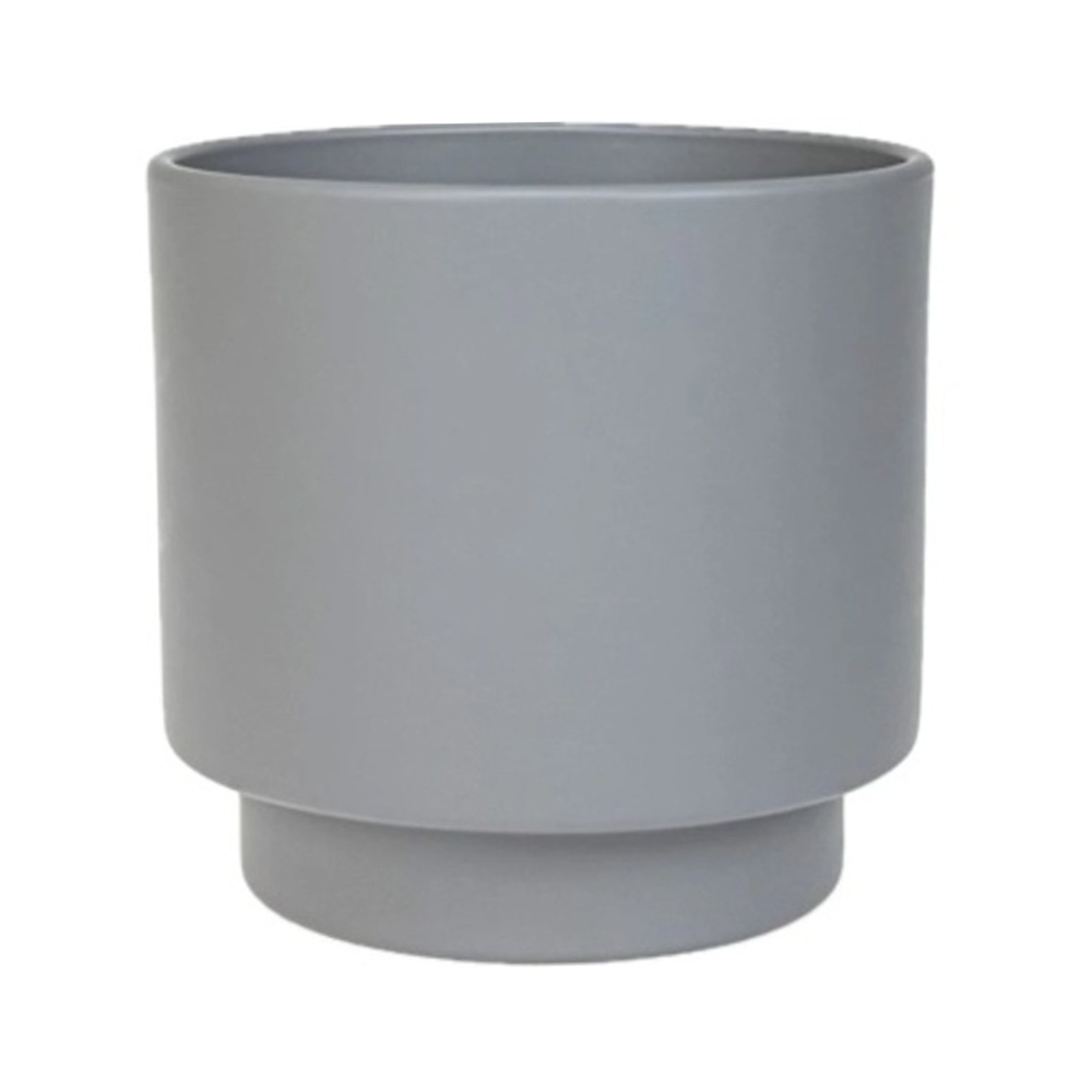 Keramické obaly - Obal na květináč keramický CYLINDR šedý 13cm