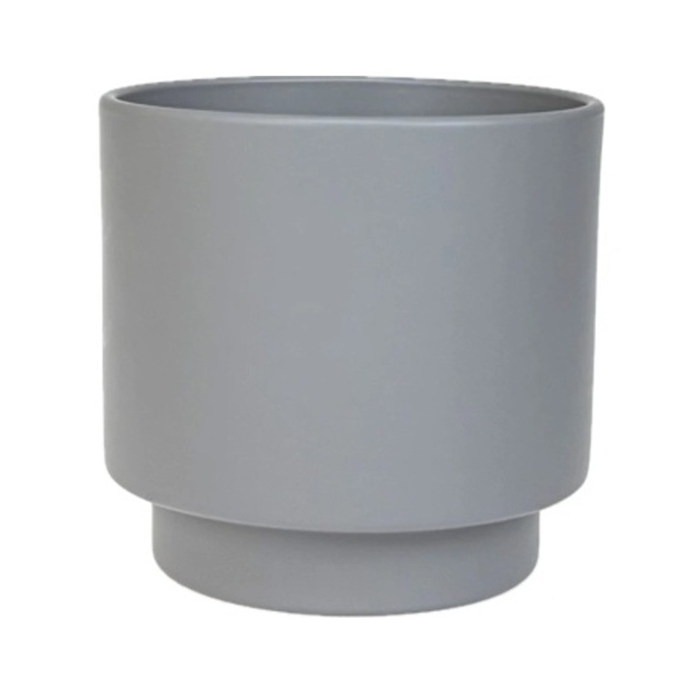 Keramické obaly - Obal na květináč keramický CYLINDR šedý 16cm
