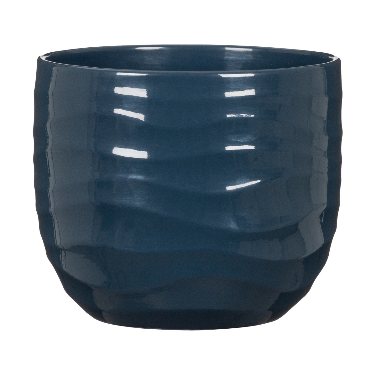Keramické obaly - Obal na květináč keramický DEEP OCEAN 969 lesklý modrý 15cm