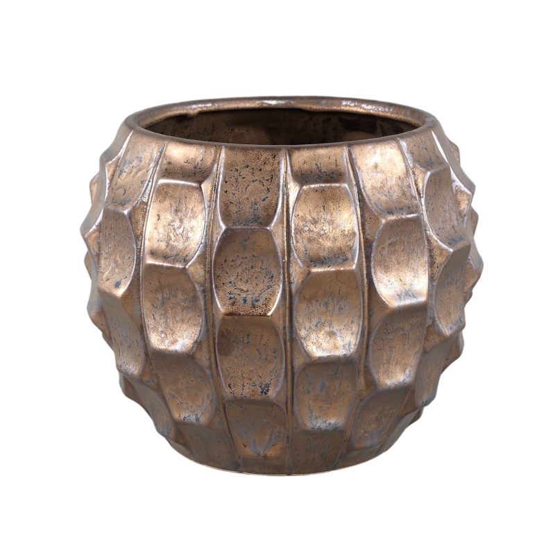 Obal na květináč keramický DIDAR L bronzový 22,5cm-0