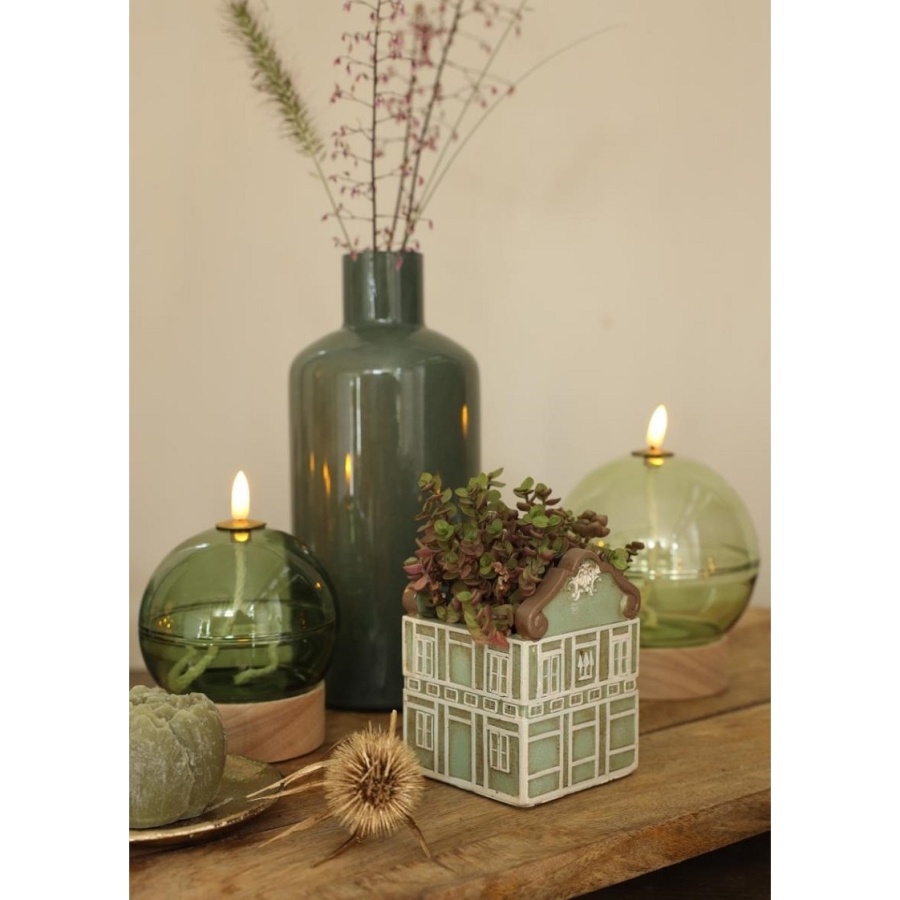 Obal na květináč keramický dům mix barev 10,5cm-1