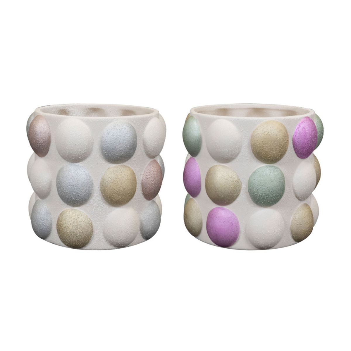 Keramické obaly - Obal na květináč keramický FUNKY DISCO s bublinami mix 15cm