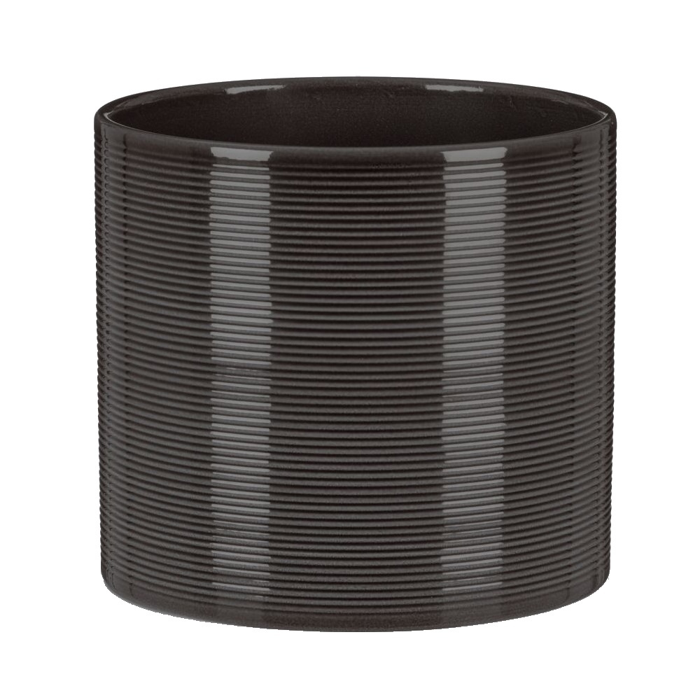 Keramické obaly - Obal na květináč keramický GLASS GREY 23cm