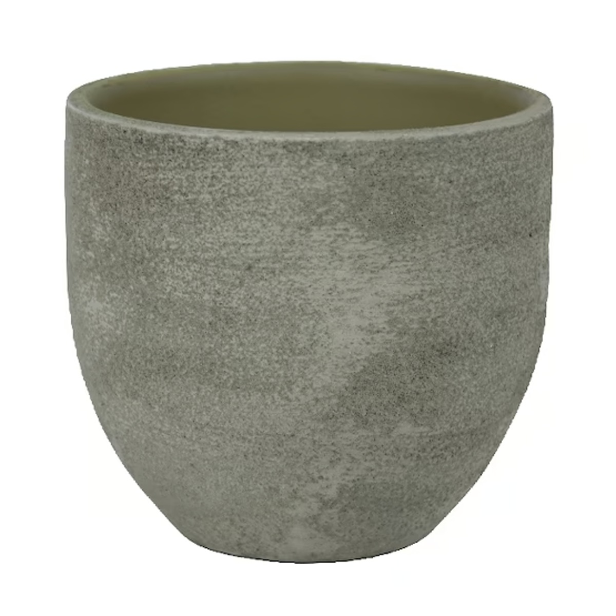 Keramické obaly - Obal na květináč keramický kulatý LISABON zelený 14cm
