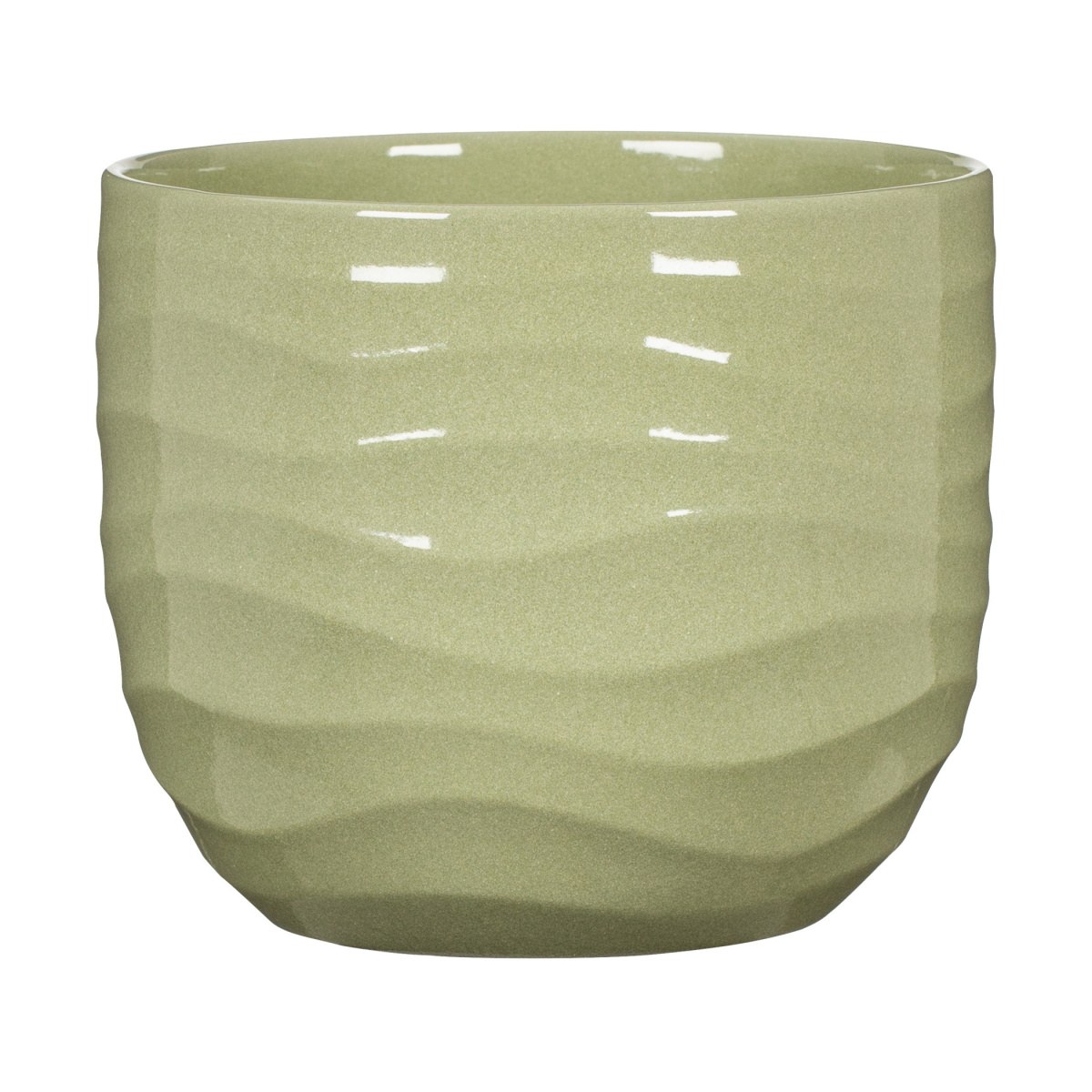Keramické obaly - Obal na květináč keramický RUSCH GRASS 969 lesklý zelený 18cm