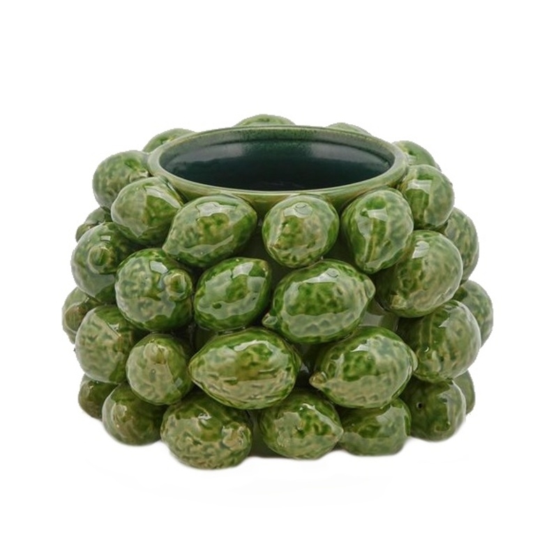 Keramické obaly - Obal na květináč keramický s limetkami 28cm