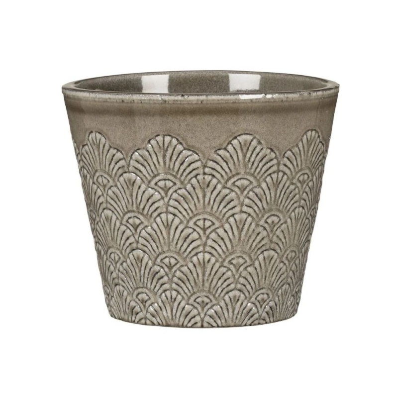 Keramické obaly - Obal na květináč keramický VINTAGE GREIGE 711 šedý 15cm