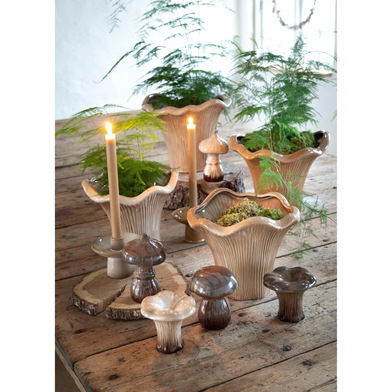 Obal na květináč kulatý atypický porcelánový KANTARELL se zvlněným okrajem 30cm-0