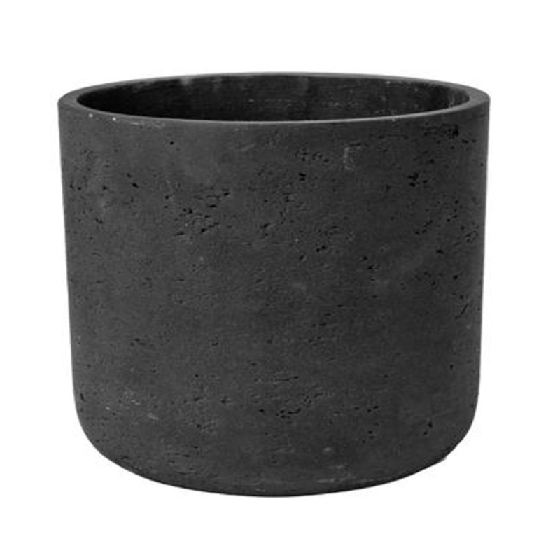 Kompozitní obaly - Obal na květináč kulatý CHARLIE L fiberclay černý 25cm