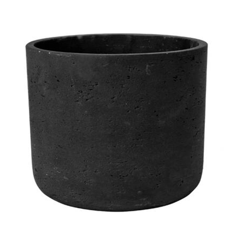 Kompozitní obaly - Obal na květináč kulatý CHARLIE S fiberclay černý 15cm