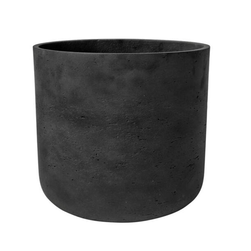 Kompozitní obaly - Obal na květináč kulatý CHARLIE XL fiberclay černý 32cm