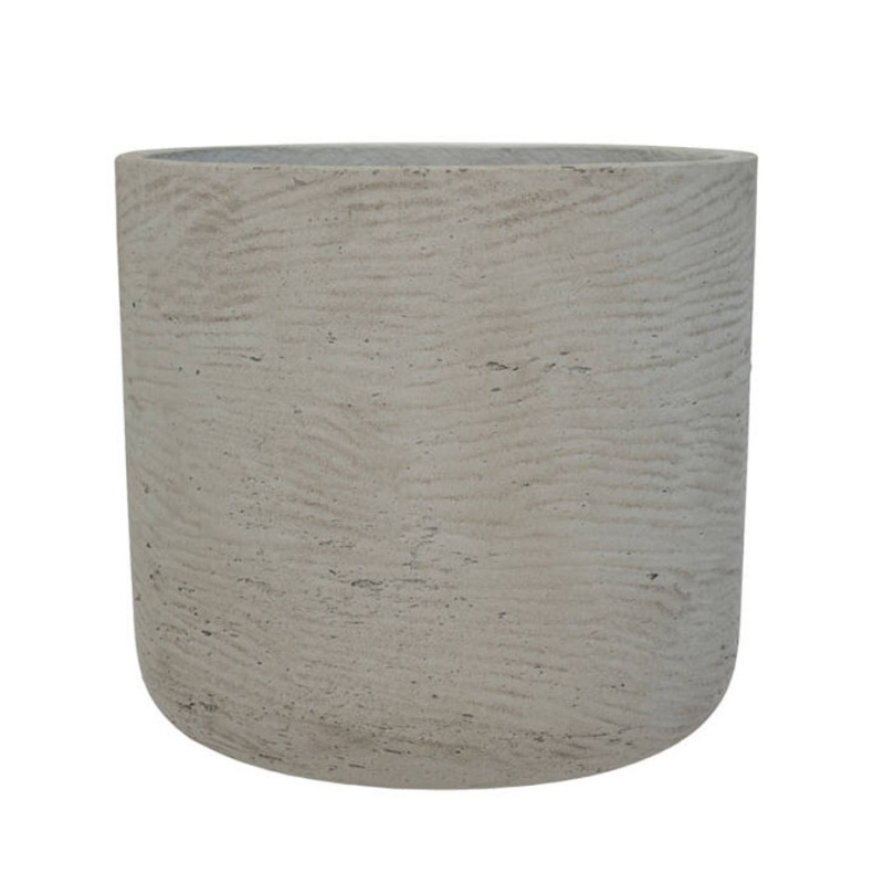 Kompozitní obaly - Obal na květináč kulatý CHARLIE XL fiberclay sv.šedý 32cm