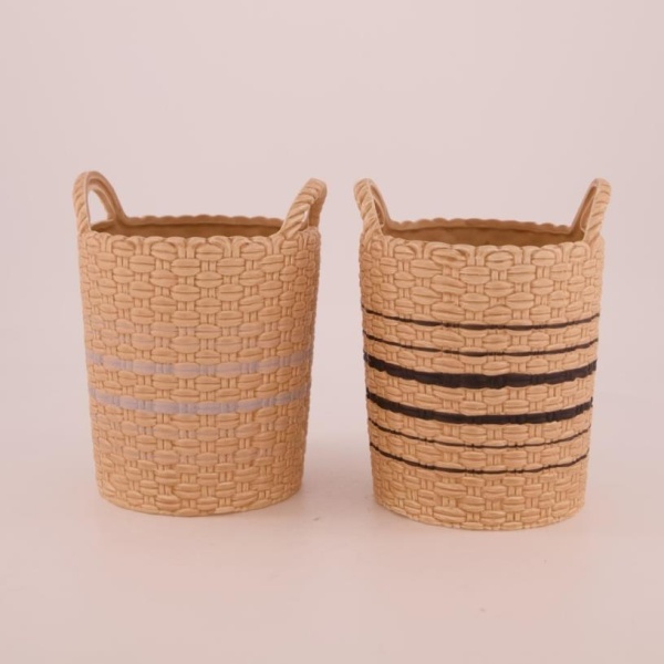 Keramické obaly - Obal kulatý dekor pletenina porcelánový mix 19cm