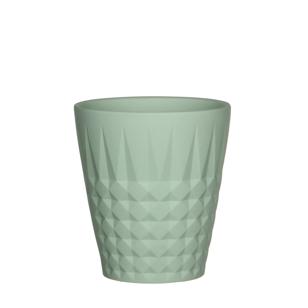 Obal na květináč kulatý FLASH keramika zelená mat mix 12cm-0