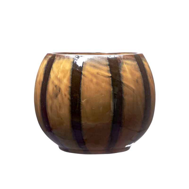 Keramické obaly - Obal na květináč kulatý kameninový ALVA 17cm