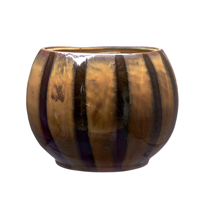 Keramické obaly - Obal na květináč kulatý kameninový ALVA 21cm