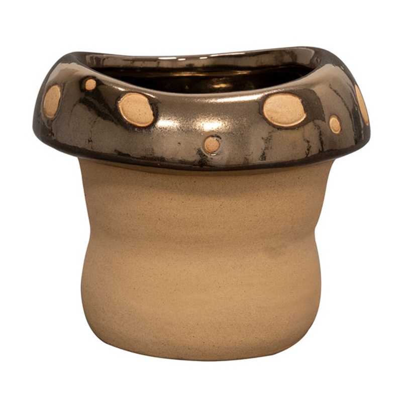 Keramické obaly - Obal na květináč kulatý keramický FUNGHI 14cm