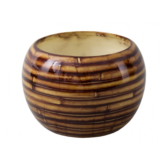 Keramické obaly - Obal na květináč kulatý keramický MANES BAMBUS 11cm