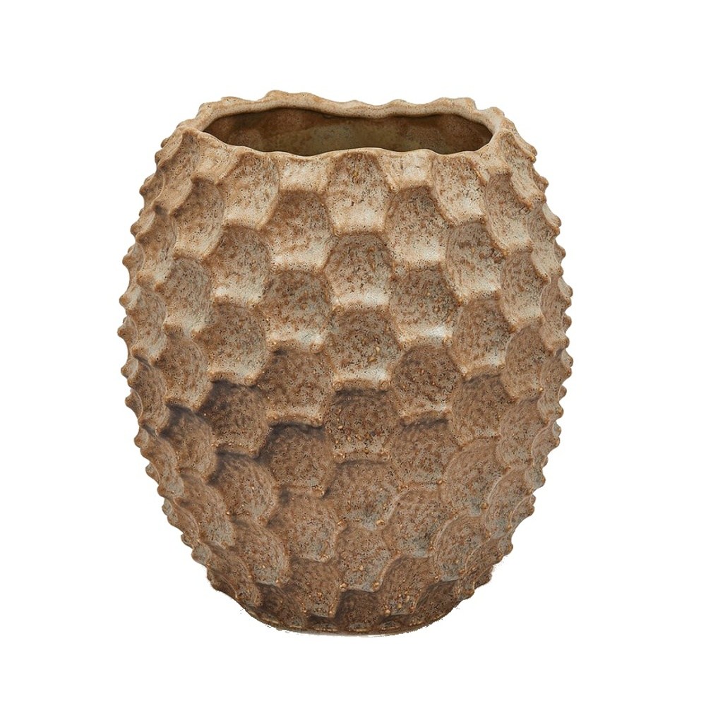 Keramické obaly - Obal na květináč kulatý keramický SCAGLIE sv.hnědý 30cm