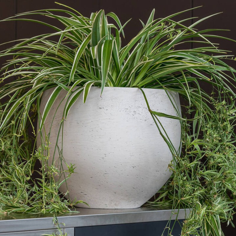 Obal na květináč kulatý MINI ORB M fiberclay sv.šedý 25cm-0