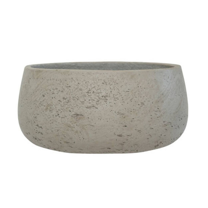 Kompozitní obaly - Obal na květináč kulatý nízký EILEEN S fiberclay sv.šedý 24cm