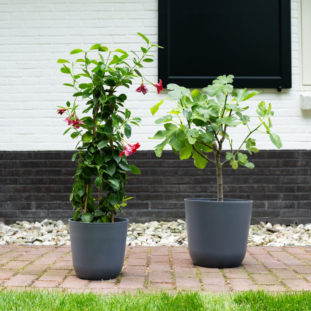 Obal na květináč kulatý PALERMO plastový šedý 13cm-0