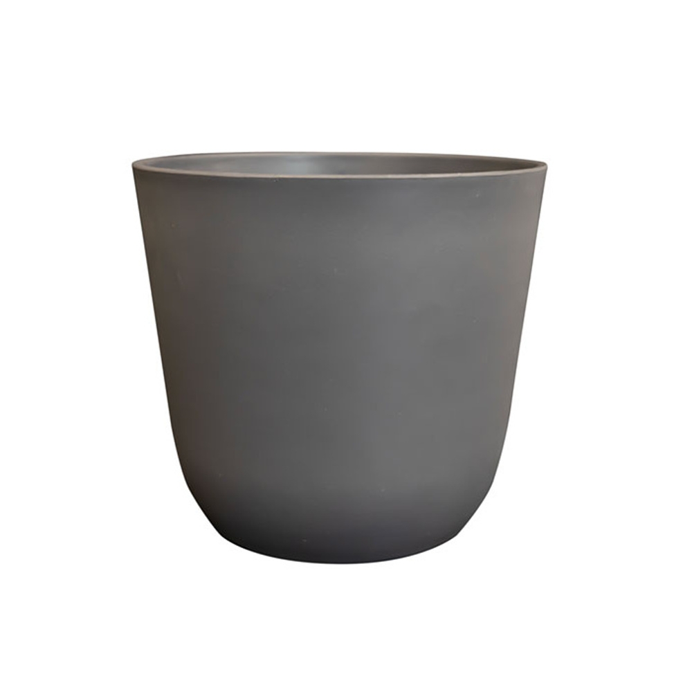 Plastové obaly - Obal na květináč kulatý PALERMO plastový šedý 27cm