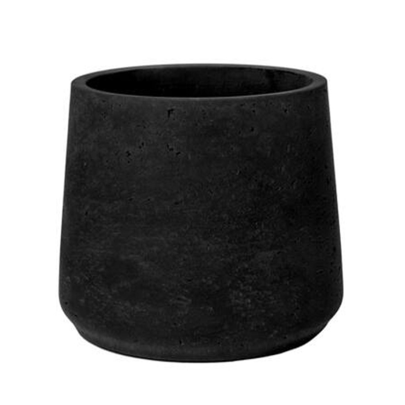 Kompozitní obaly - Obal na květináč kulatý PATT M fiberclay černý 16,5cm