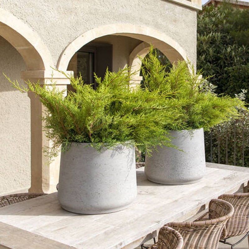 Obal na květináč kulatý PATT S fiberclay sv.šedý 13,5cm-0