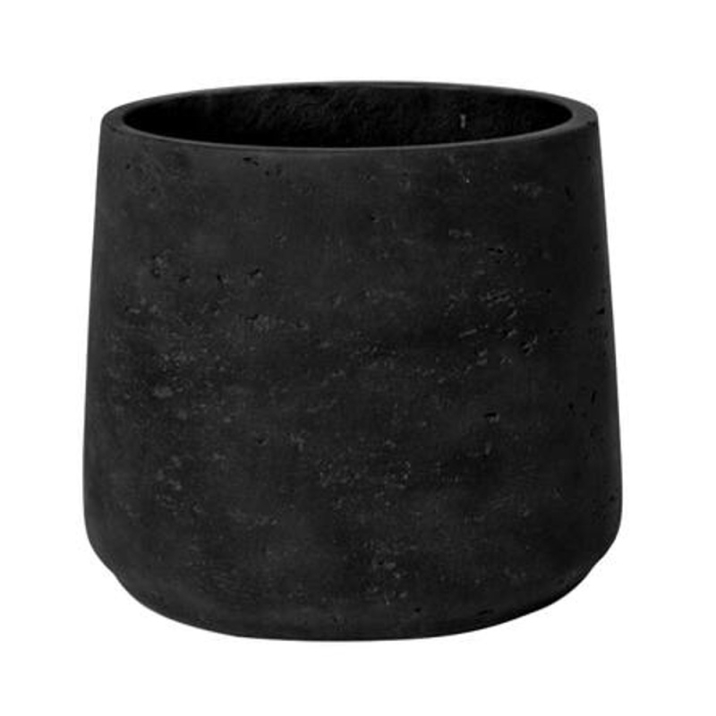 Kompozitní obaly - Obal na květináč kulatý PATT XL fiberclay černý 23cm