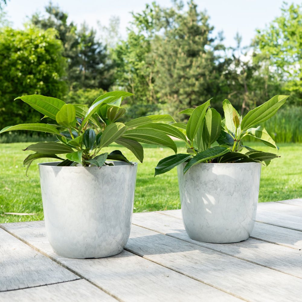 Obal na květináč kulatý plastový PALERMO bílý 13cm-1