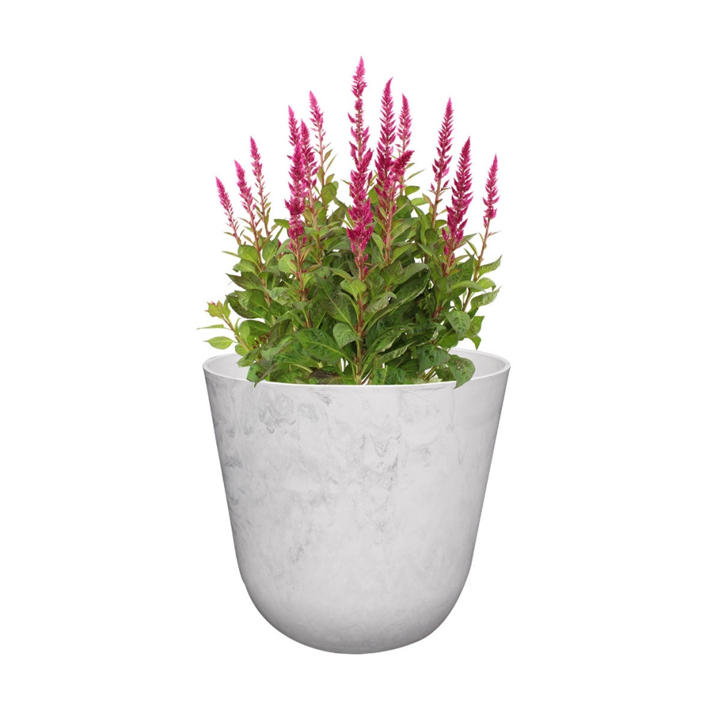 Obal na květináč kulatý plastový PALERMO bílý 19cm-0