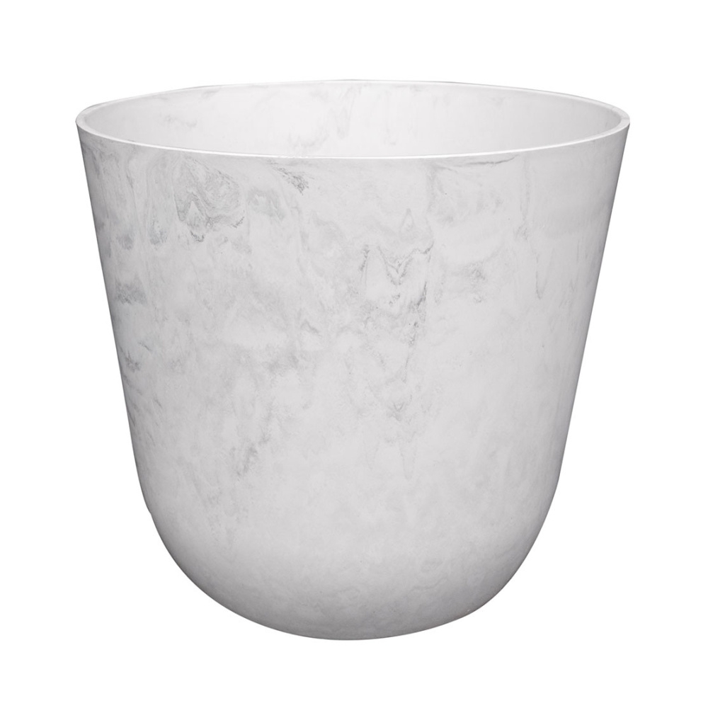 Plastové obaly - Obal na květináč kulatý plastový PALERMO bílý 27cm