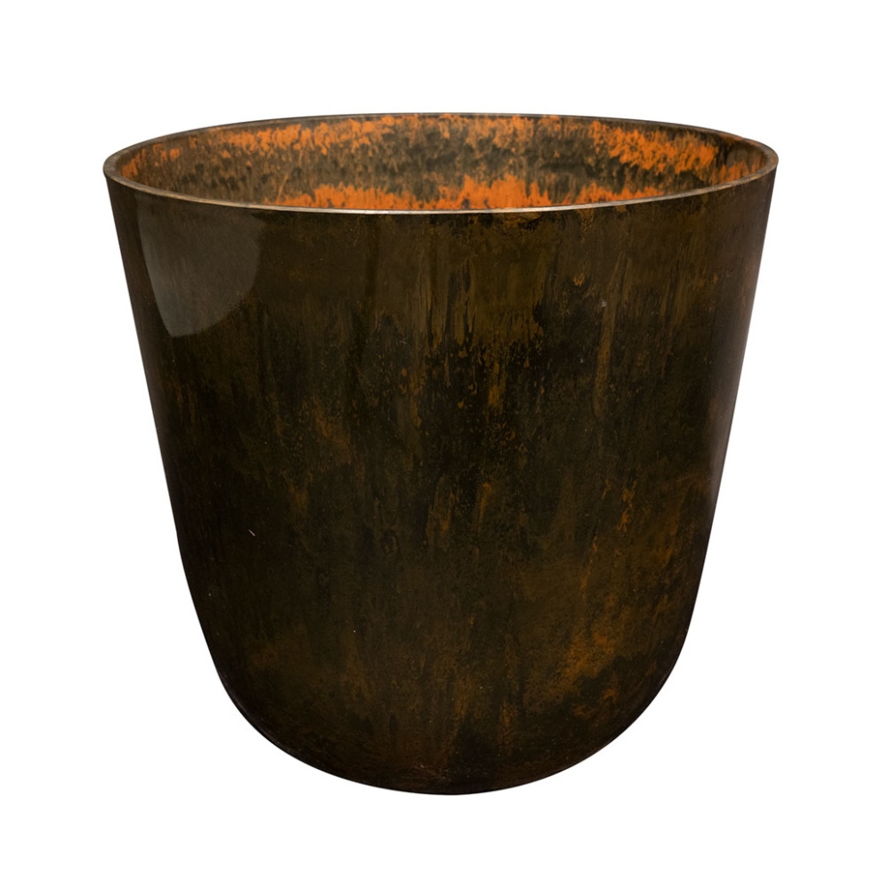 Plastové obaly - Obal na květináč kulatý plastový PALERMO hnědý 27cm