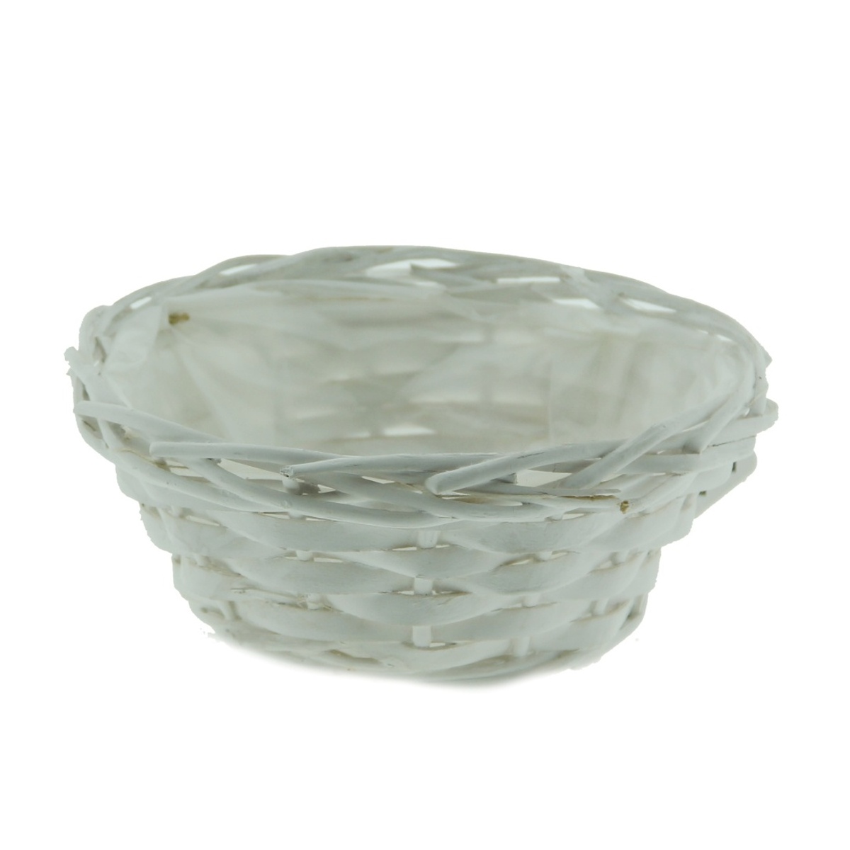 Proutěné a dřevěné obaly - Obal na květináč kulatý proutěný bílý 17cm