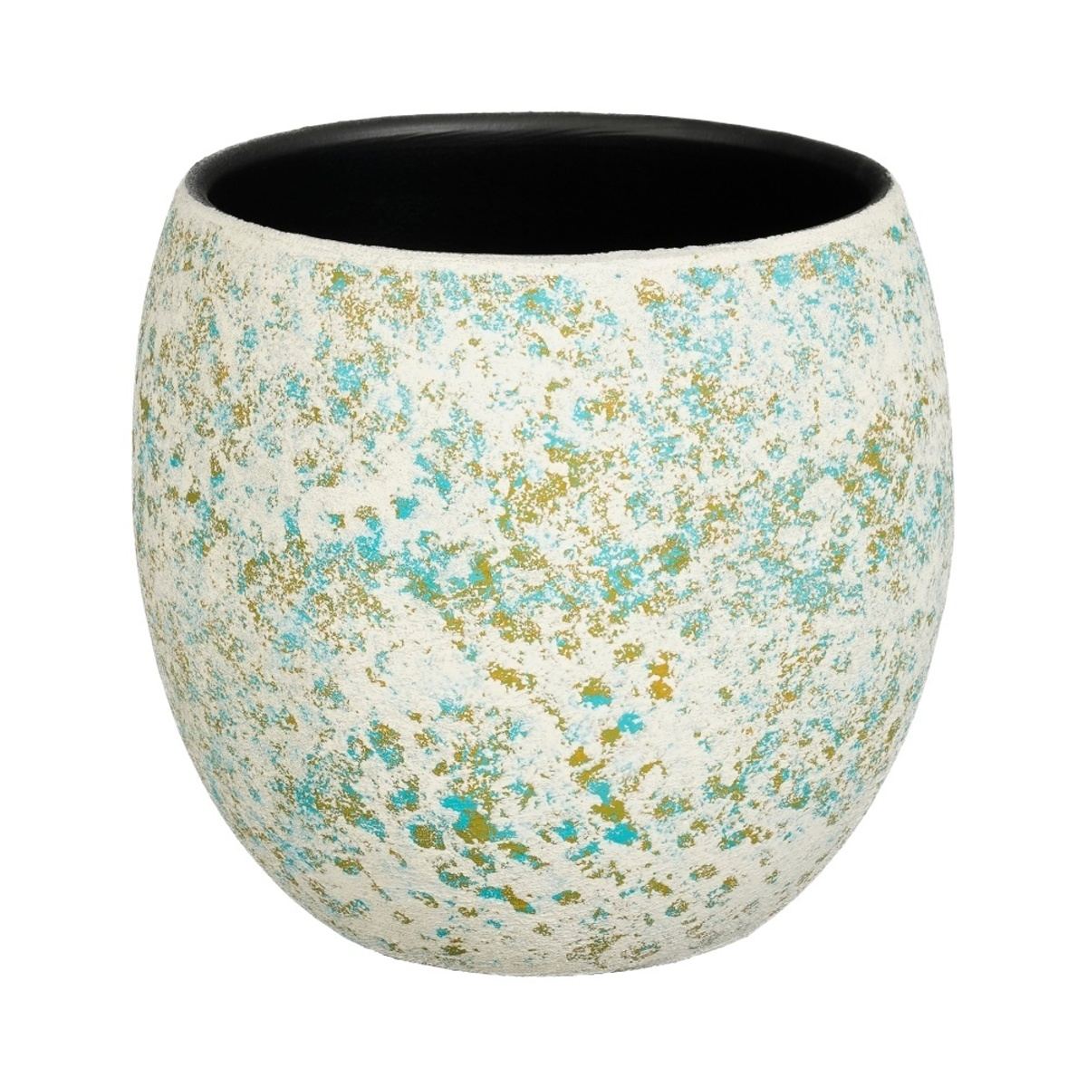 Keramické obaly - Obal na květináč kulatý  terakotový NIKAI patina 20cm