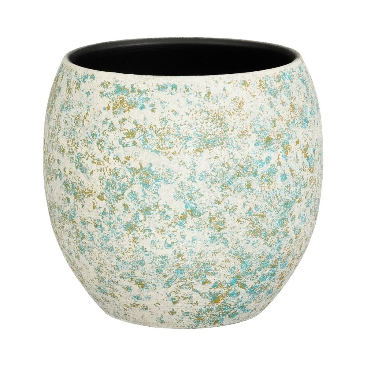 Keramické obaly - Obal na květináč kulatý  terakotový NIKAI patina 24cm