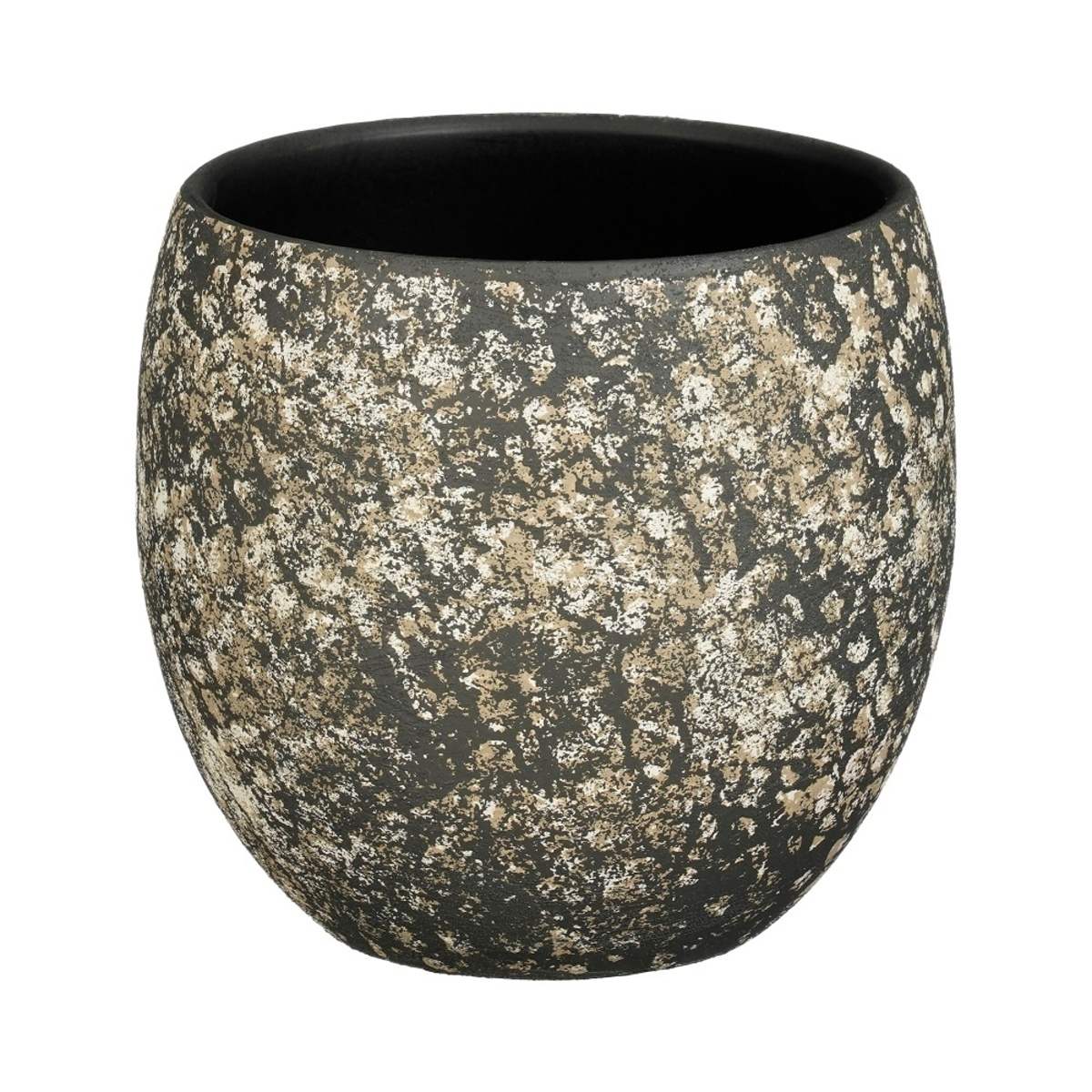 Keramické obaly - Obal na květináč kulatý  terakotový NIKAI šedá patina 20cm