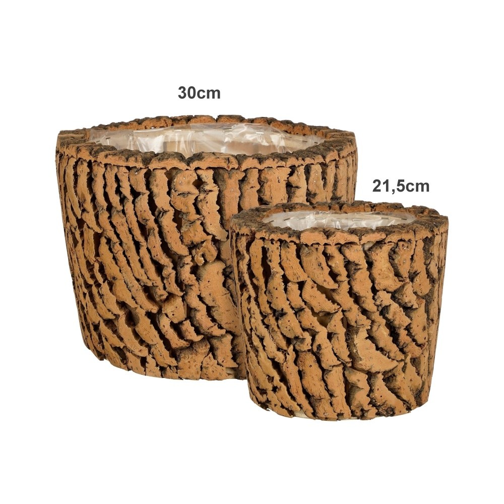 Proutěné a dřevěné obaly - Obal na květináč kulatý z plaveného dřeva 21,5cm