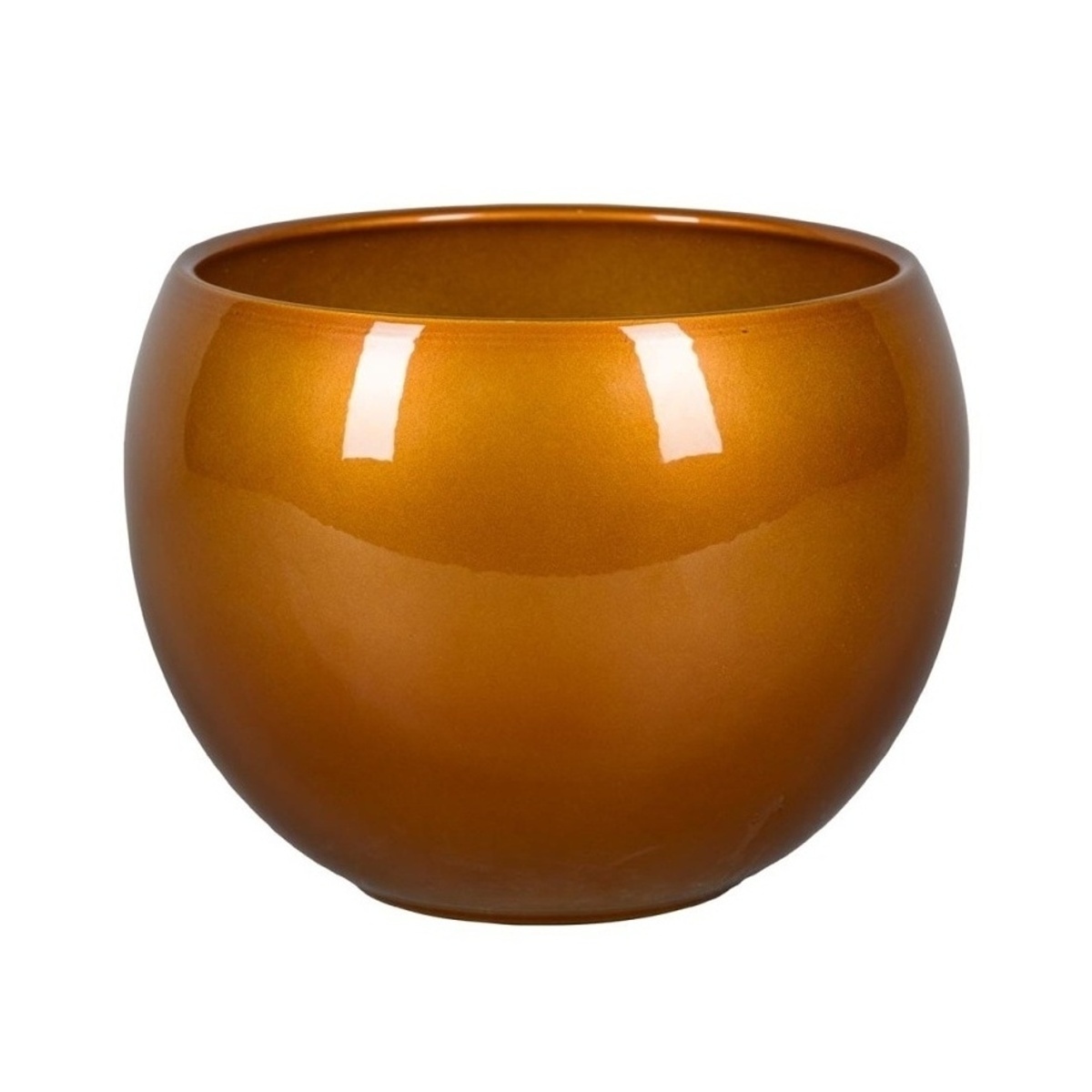 Keramické obaly - Obal na květináč LUNA 20 SO keramický práškovaný jantarový 20cm